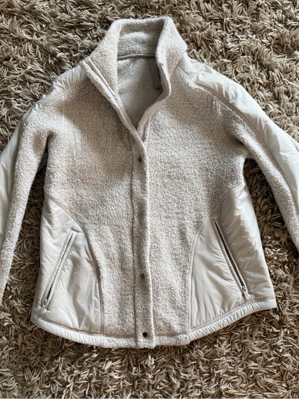 lululemon athletica Cream Sherpa and Quilted Jacket
